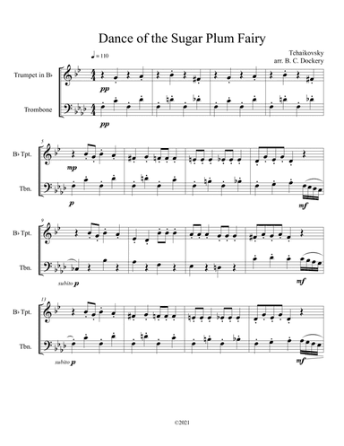 Dance of the Sugar Plum Fairy (Trumpet and Trombone Duet) (arr. B. C. Dockery)