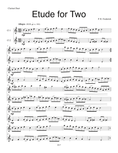Etude For Two (Clarinet Duet)