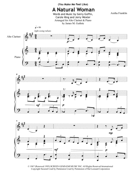 (You Make Me Feel Like) A Natural Woman (arr. James M. Guthrie, ASCAP)