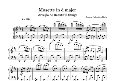 Musette in D major-Johann Sebastian Bach (arr. Beautiful things)