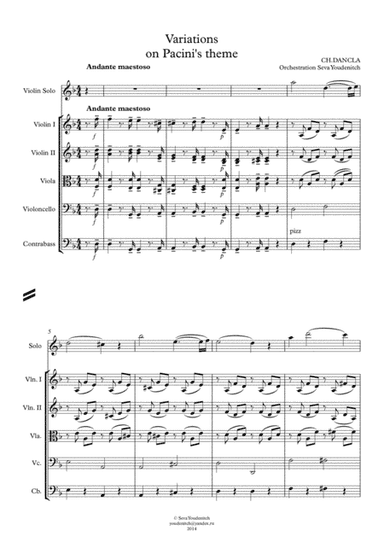 Ch.Dancla "Variations" on Pacini's theme for violin and string orchestra (arr. Seva Youdenitch)