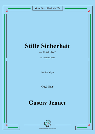 Jenner-Stille Sicherheit,in A flat Major,Op.7 No.6 (arr. OSM Press)