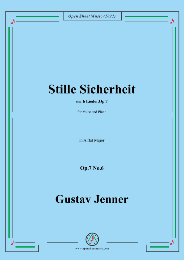 Jenner-Stille Sicherheit,in A flat Major,Op.7 No.6 (arr. OSM Press)