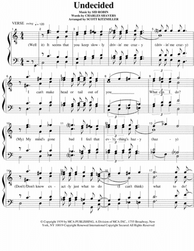 Undecided (arr. Scott Kitzmiller)