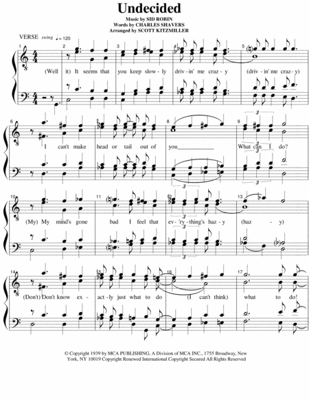 Undecided (arr. Scott Kitzmiller)