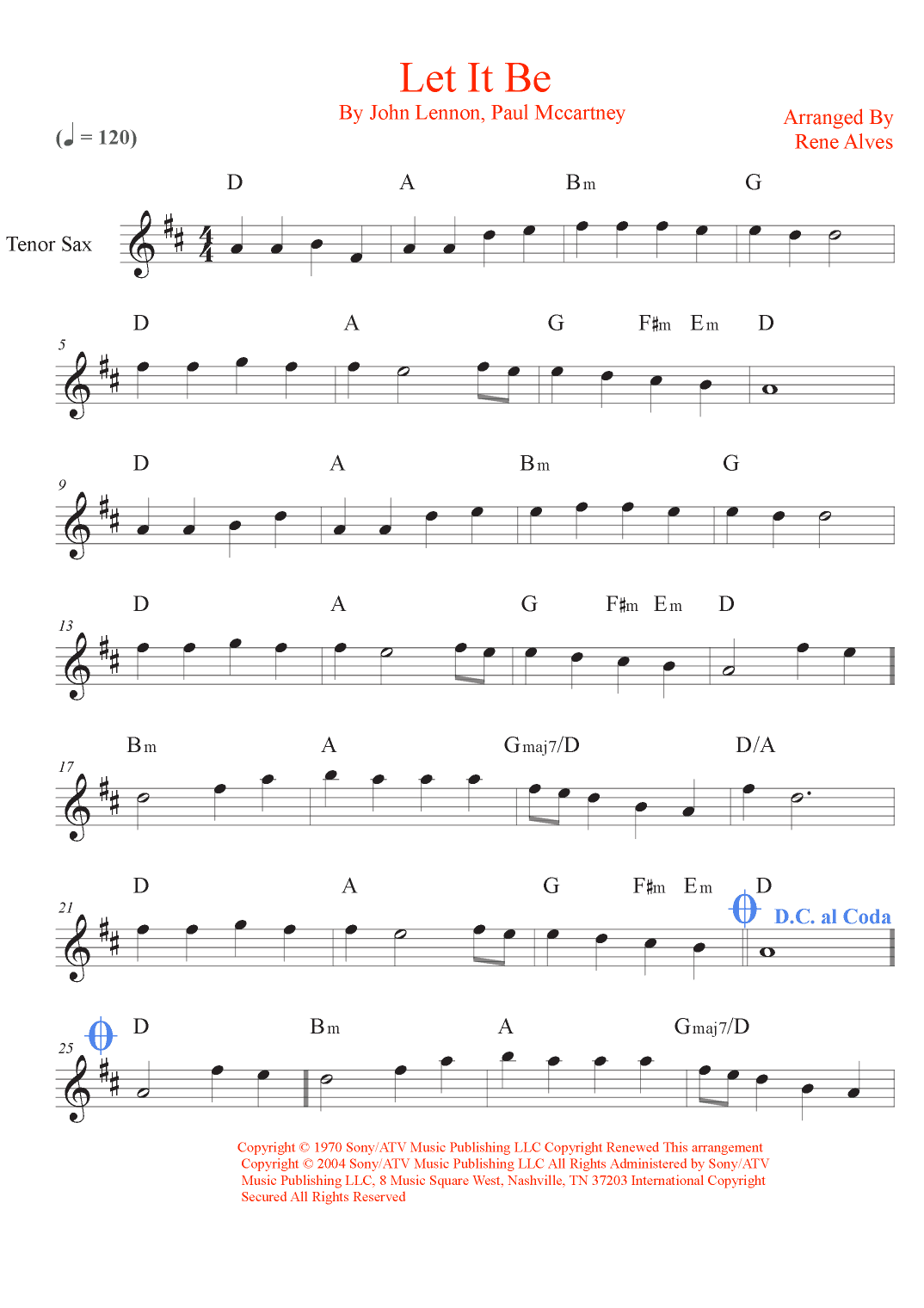 Let It Be (arr. Rene Alves)