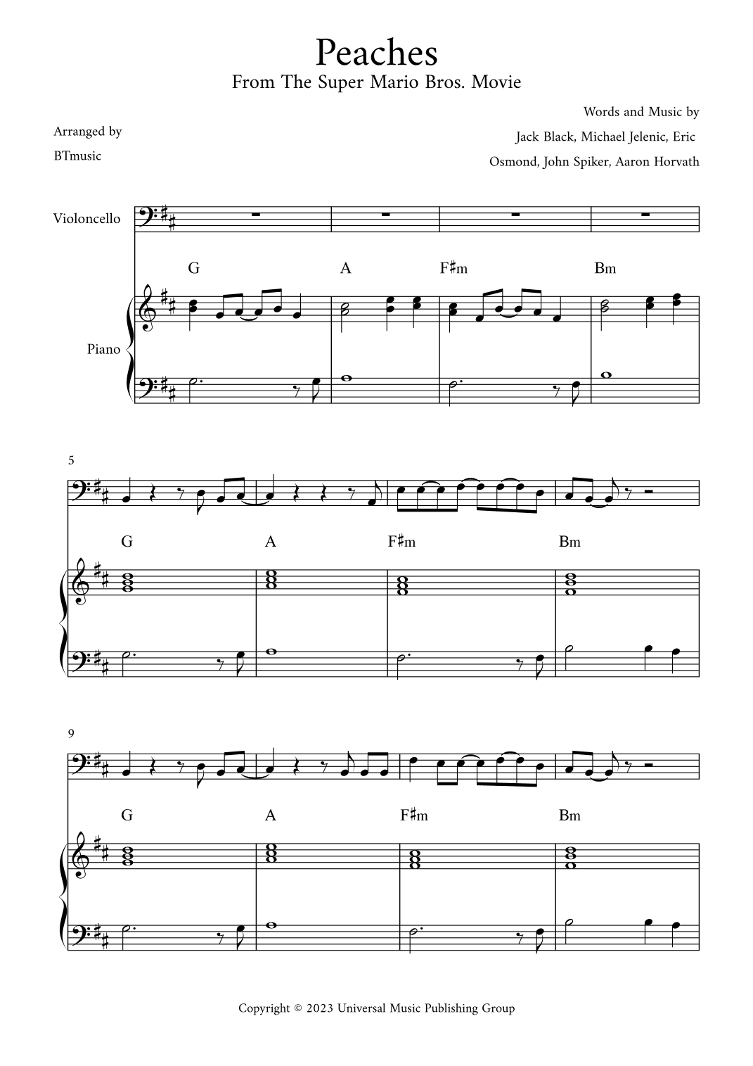 Peaches (arr. BTmusic)