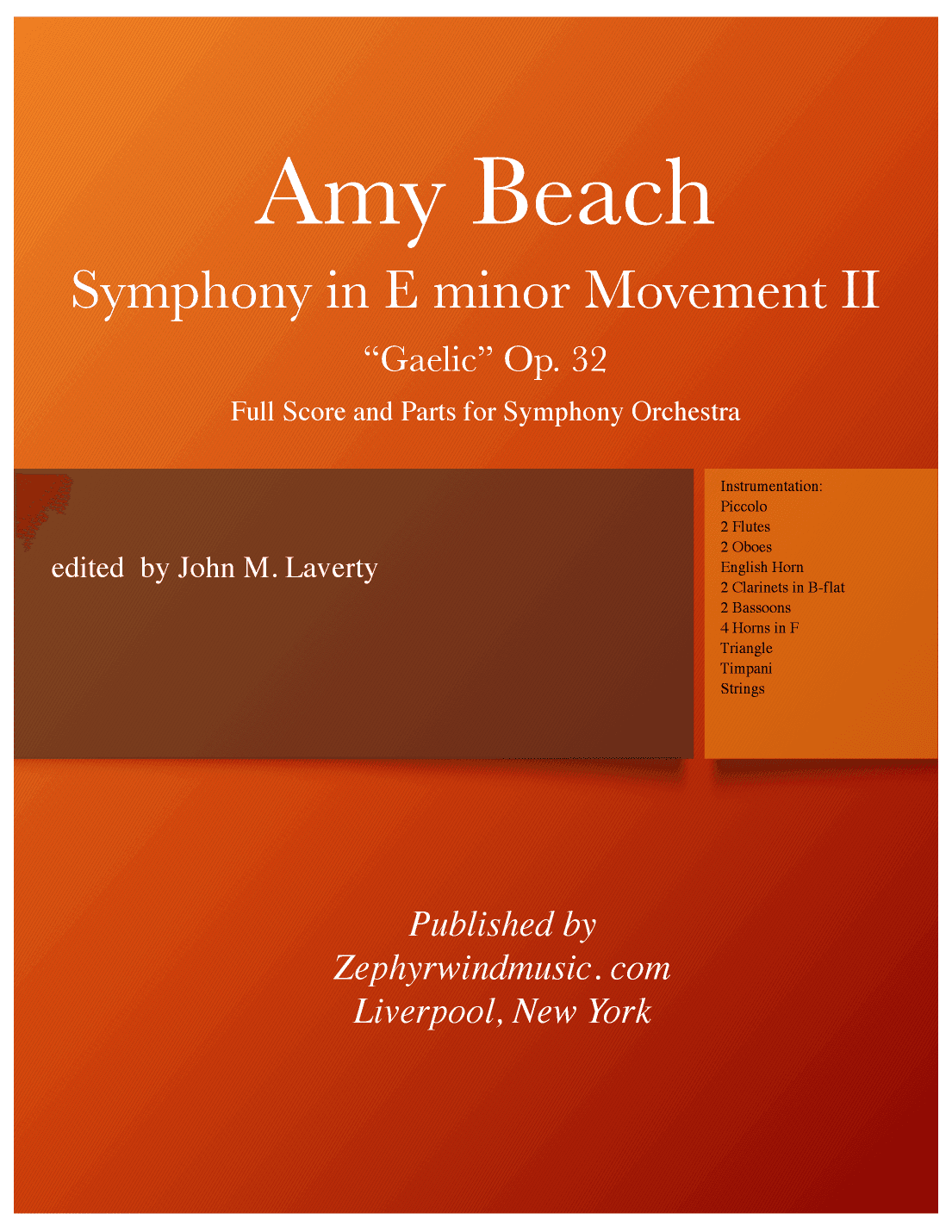 Gaelic Symphony, Movement II, Score and Parts (arr. edited by John M. Laverty)