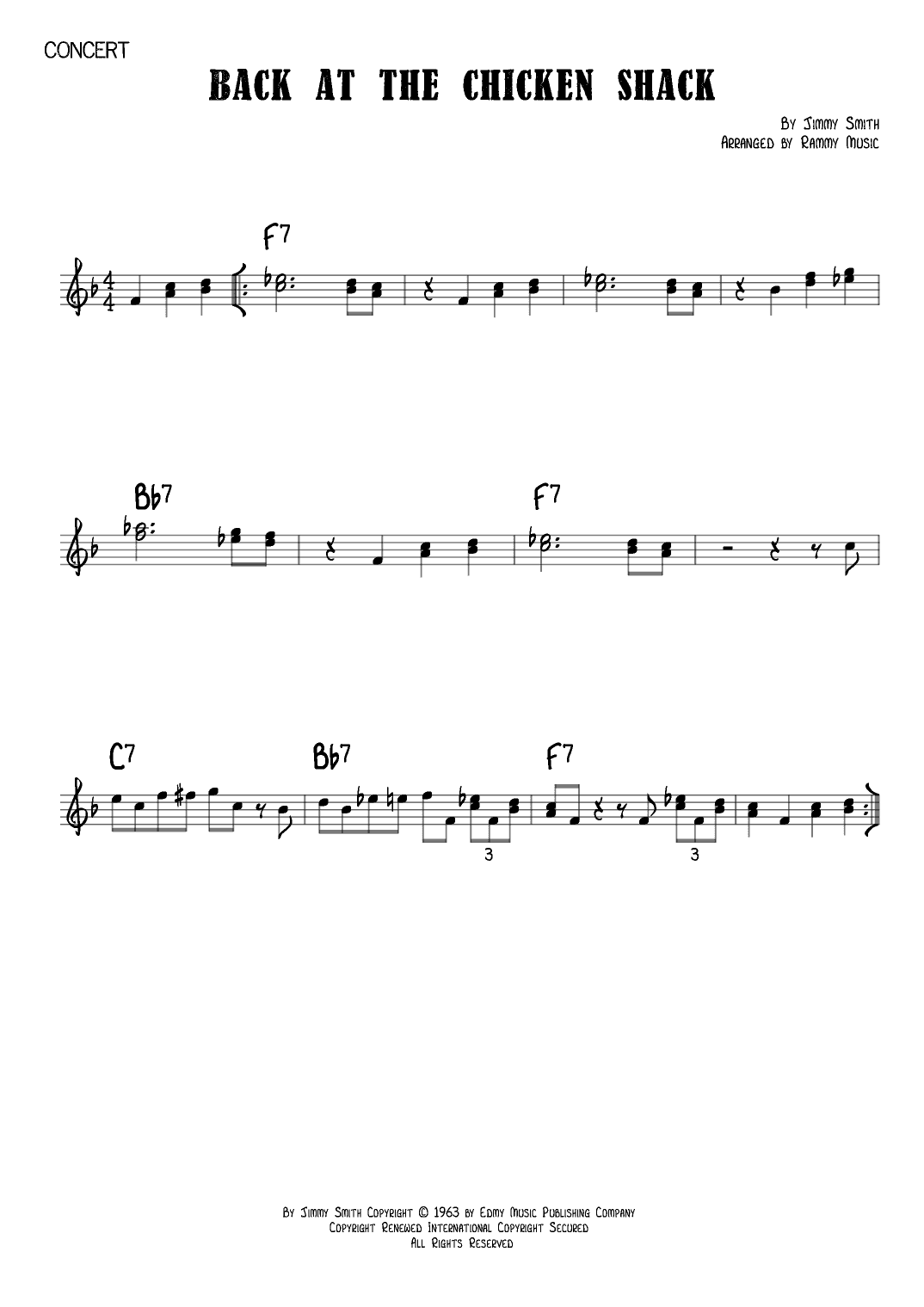 Back At The Chicken Shack (arr. Rammy Music)