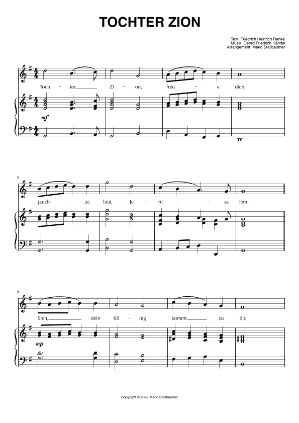 Tochter Zion (arr. Mario Stallbaumer)