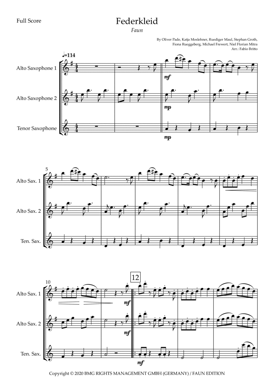 Federkleid (arr. Fabio Britto)