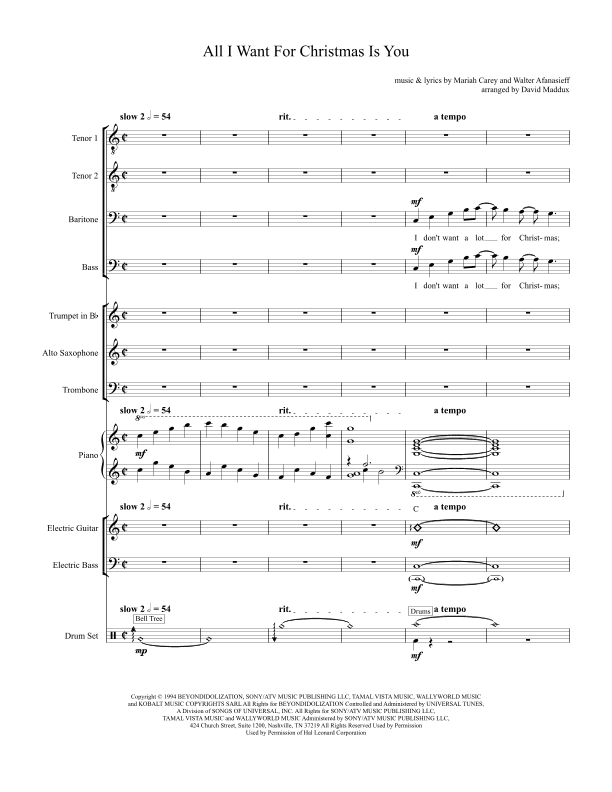 All I Want For Christmas Is You (arr. David Maddux)