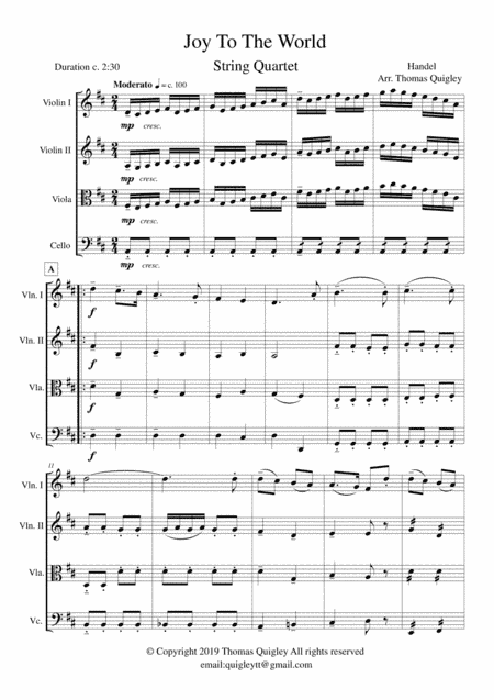 Joy To The World (arr. Thomas Quigley)