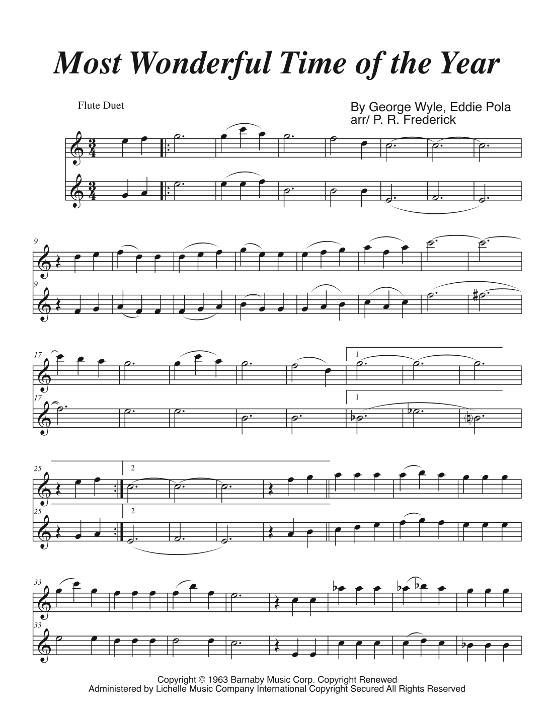 The Most Wonderful Time Of The Year (arr. P. R. Frederick)