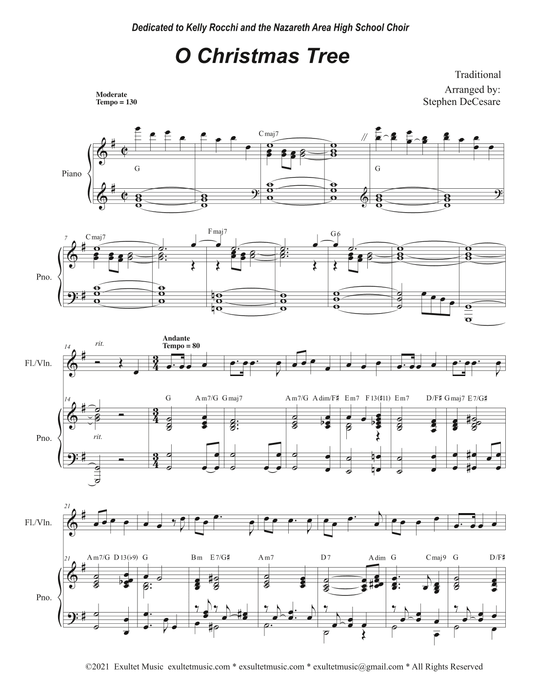 O Christmas Tree (Flute or Violin solo and Piano) (arr. Stephen DeCesare)