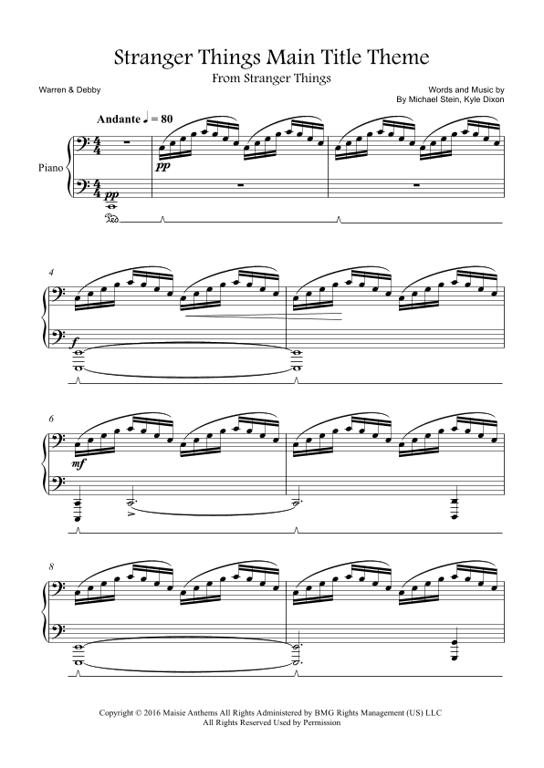 Stranger Things Main Title Theme (arr. Warren & Debby)