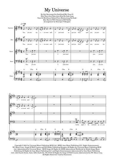 My Universe (arr. Henrique F Mangoni)
