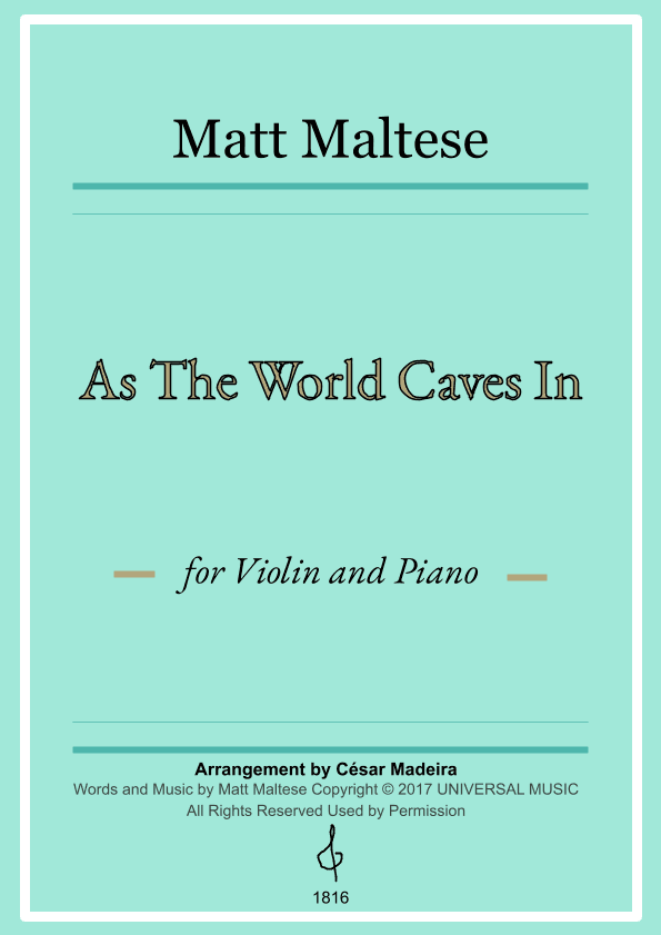 As The World Caves In (arr. César Madeira)