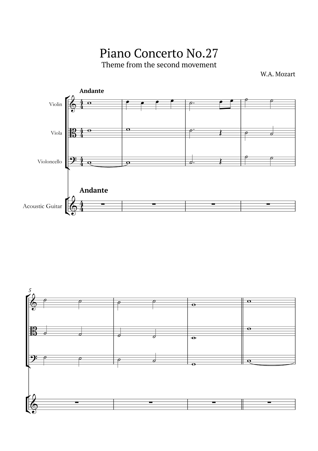 Piano Concerto No.27 (arr. André Nusa)