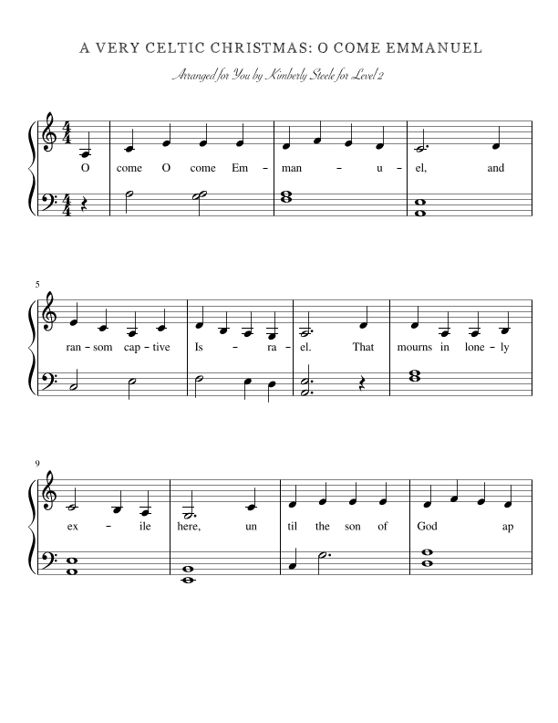 A Very Celtic Christmas Level 2: O Come Emmanuel (arr. Kimberly Steele)