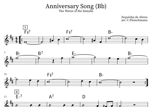 Anniversary Song (arr. Christoph Fleischmann)