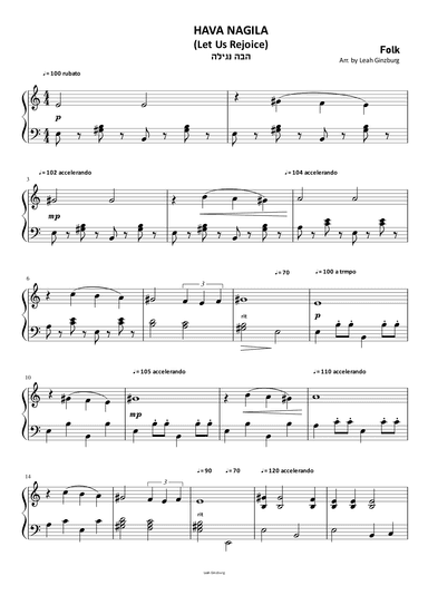 Hava Nagila (Let's Rejoice) (arr. Leah Ginzburg)
