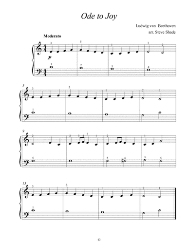 Ode to Joy (Very Easy Piano) (arr. Steve Shade)