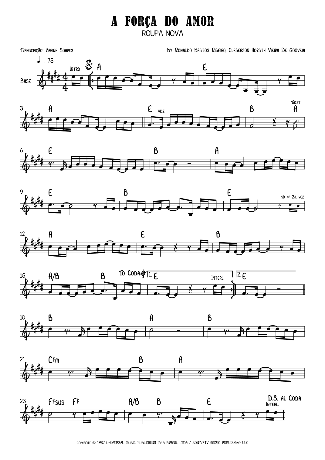 A Forca Do Amor (arr. Karine Soares)