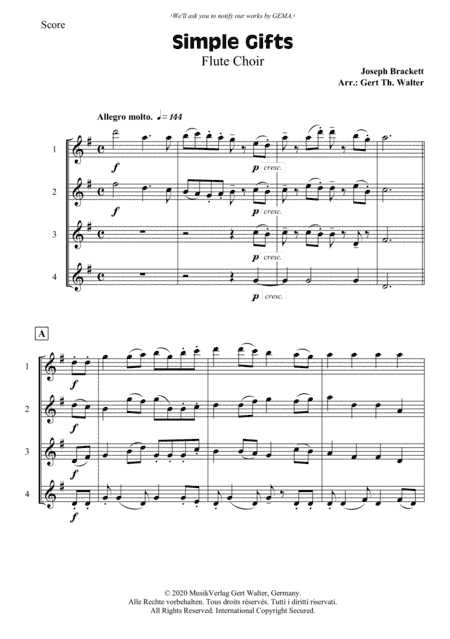 Simple Gifts (arr. Gert Th. Walter)