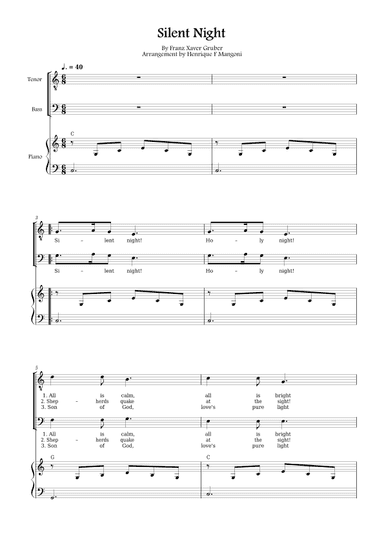 Silent Night (Stille Nacht) (arr. Henrique F Mangoni)