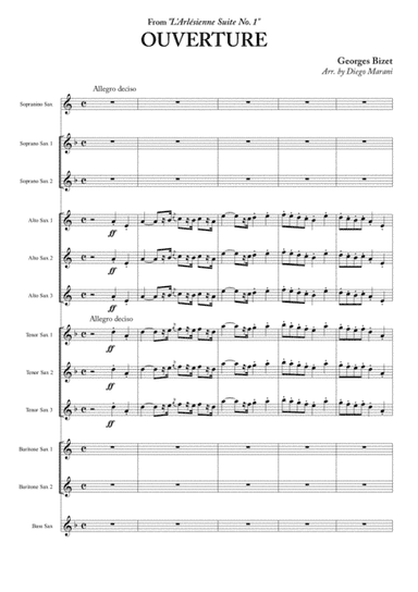"L'Arlesienne Suite No. 1" for Saxophone Ensemble - Part One (arr. Diego Marani)