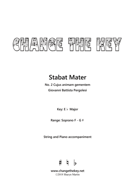 Stabat Mater No.2 Cujus animam gemenitem Eb Major (arr. Change the Key)