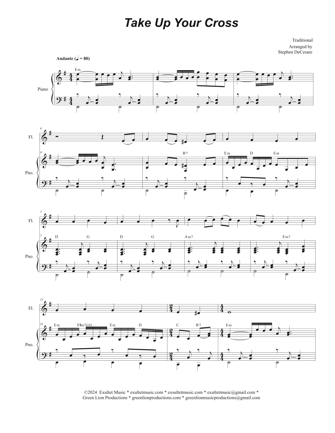 Take Up Your Cross (Flute solo and Piano) (arr. Stephen DeCesare)