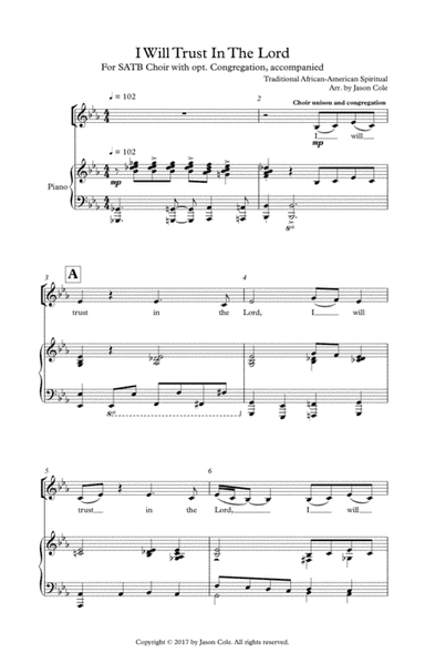 I Will Trust In The Lord (arr. Jason Cole)