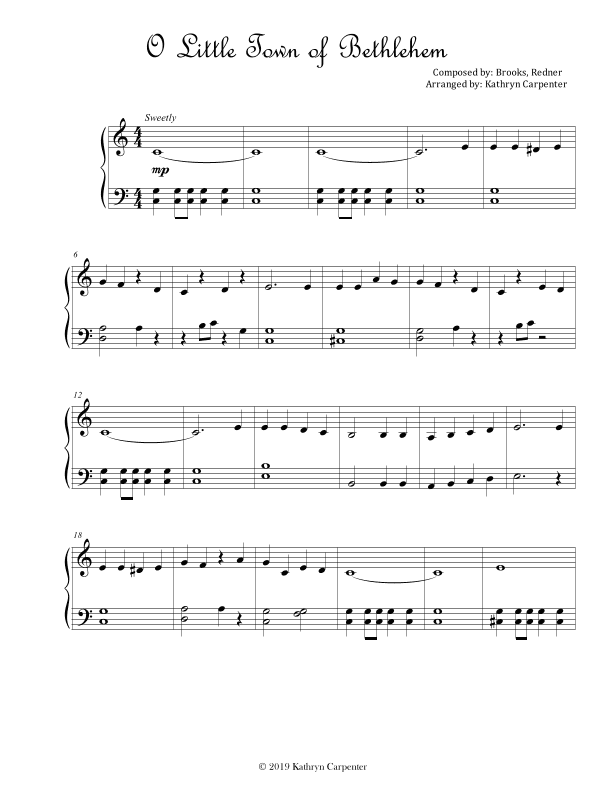 O Little Town of Bethlehem (Piano) (arr. Kathryn Carpenter)