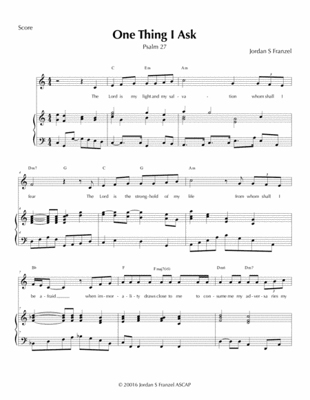 One Thing I Ask - Psalm 27