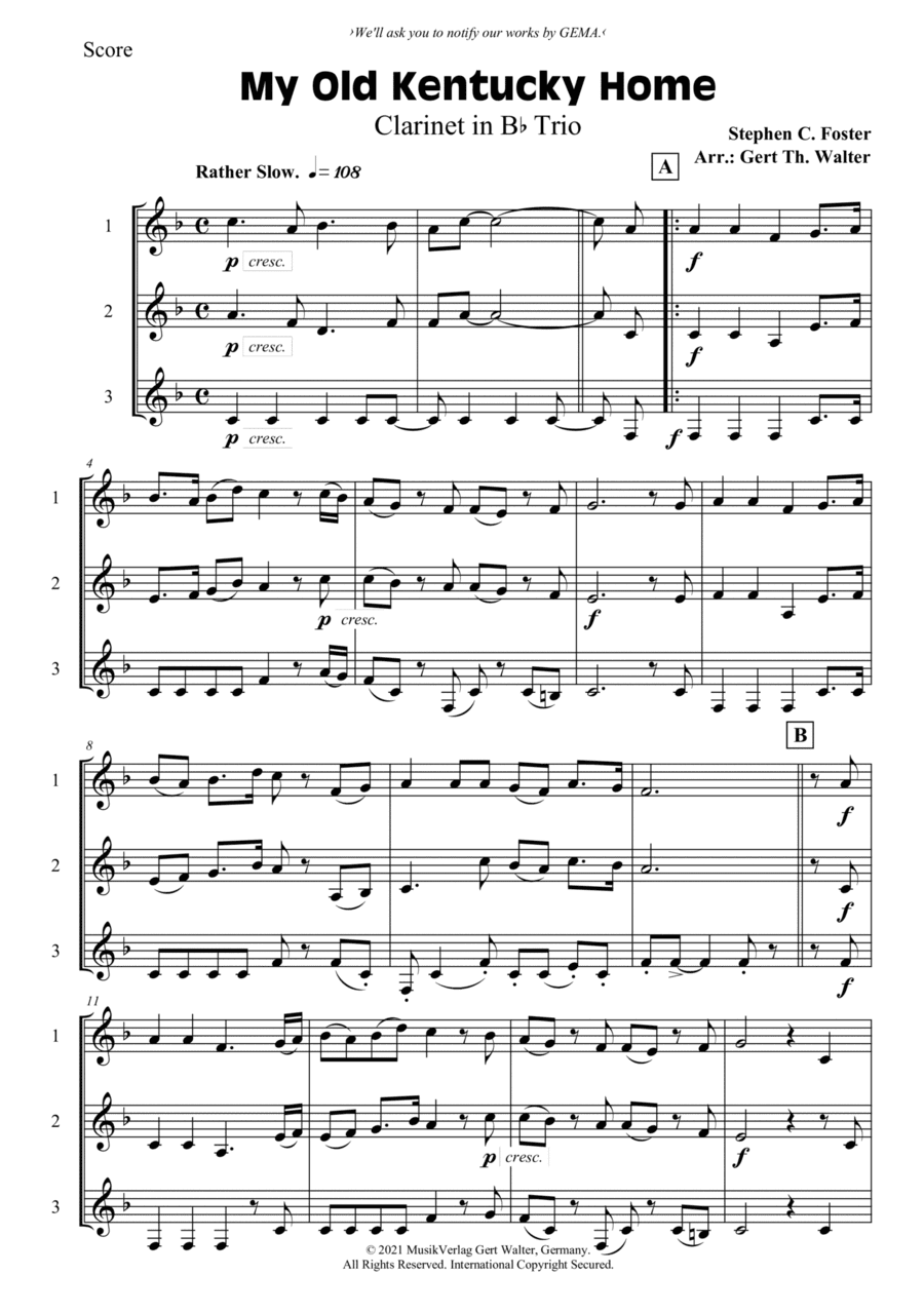 My Old Kentucky Home (arr. Gert Th. Walter)