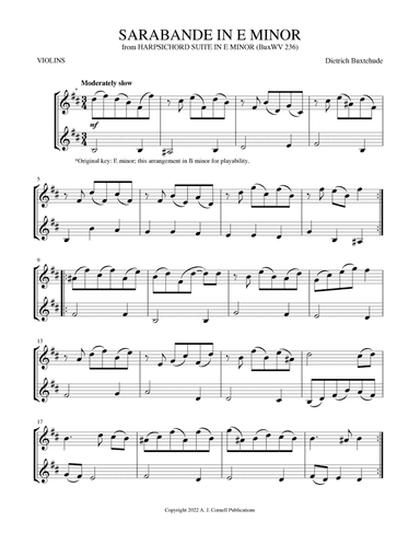 Sarabande in E Minor (from Harpsichord Suite in E Minor) (arr. Mark Phillips)