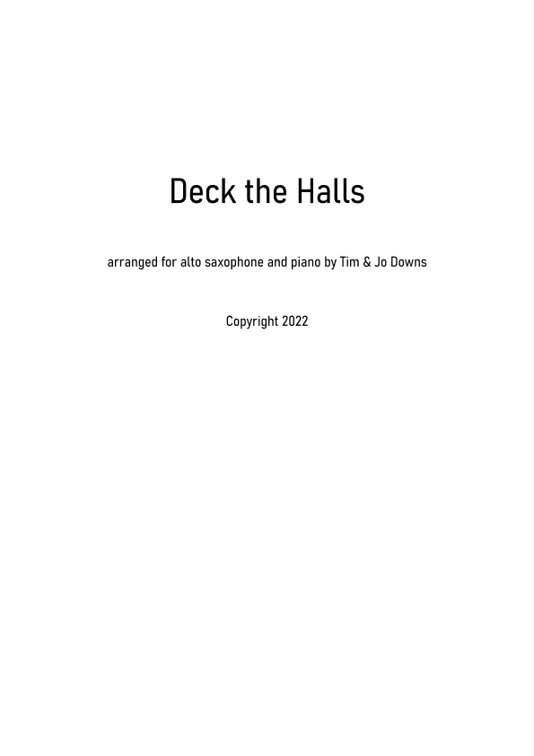 Deck The Hall (swing & Latin) (arr. Tim Downs)