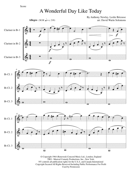 A Wonderful Day Like Today (arr. David Warin Solomons)