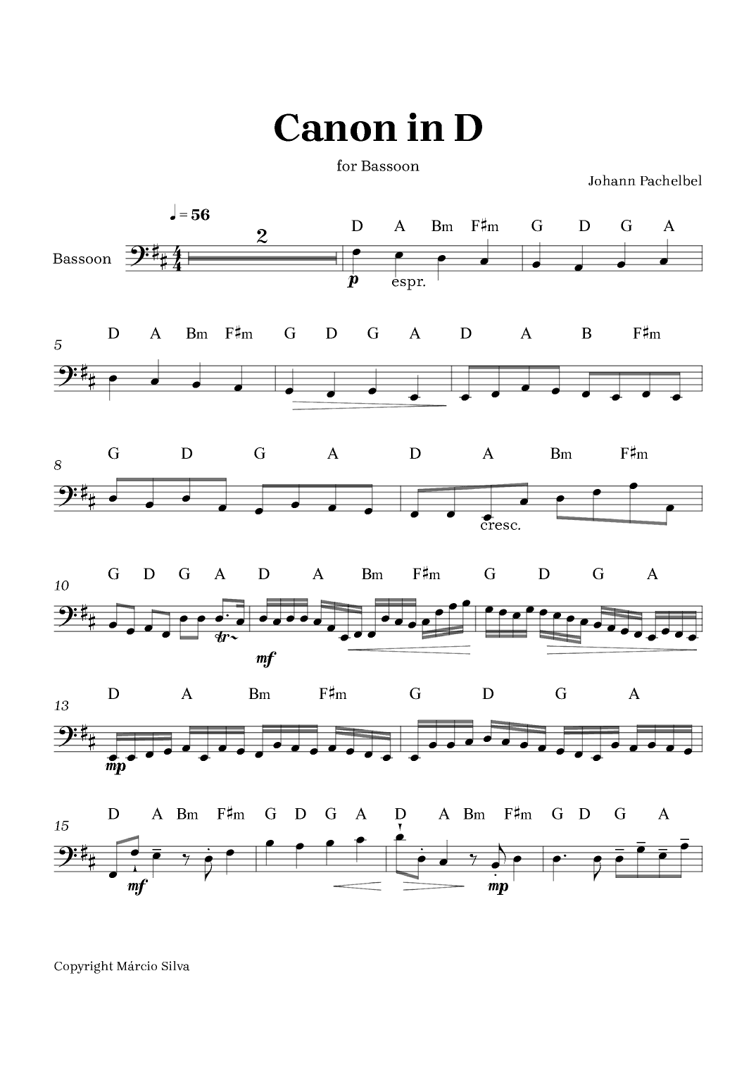 Canon in D (arr. Márcio Silva)
