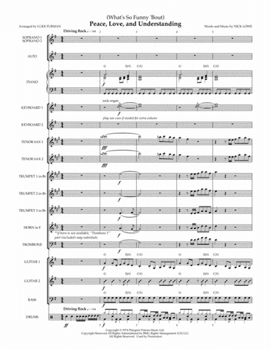 (what's So Funny 'bout) Peace, Love And Understanding (arr. Luke Furman)