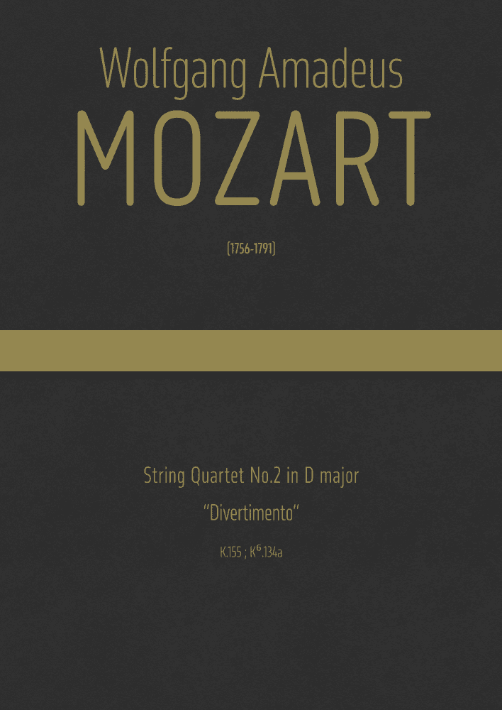 Mozart - String Quartet No.2 in D major, K.155 ; K6.134a (arr. J.G. Cucó Barber)
