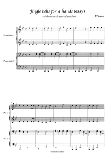 Jingle bells for piano 4 hands (easy) (arr. Ester Alessandrini)