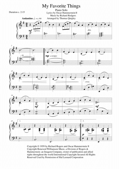 My Favorite Things (arr. Thomas Quigley)