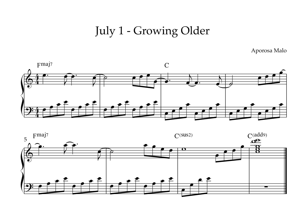 July 1 - Growing Older