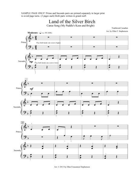 Land of the Silver Birch (1P.4H) (arr. Ellen Foncannon Stephenson)