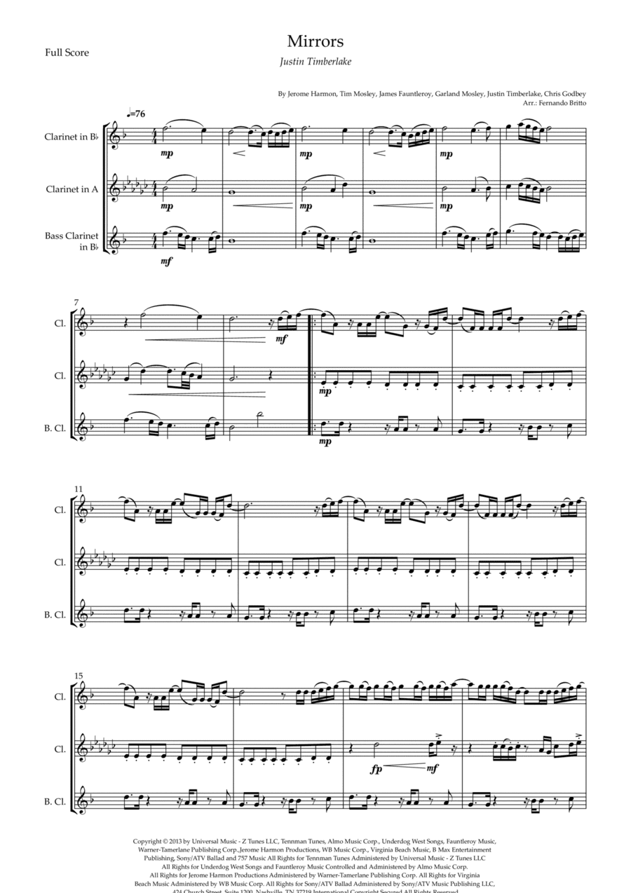 Mirrors (arr. Fernando Britto)