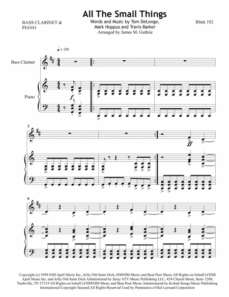 All The Small Things (arr. James M. Guthrie, ASCAP)