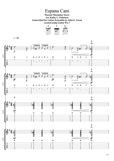 Espana Cani - Score Only (arr. John E. Sweat)